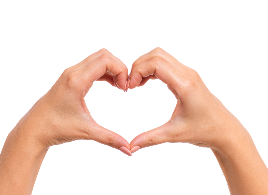 hands forming heart shape