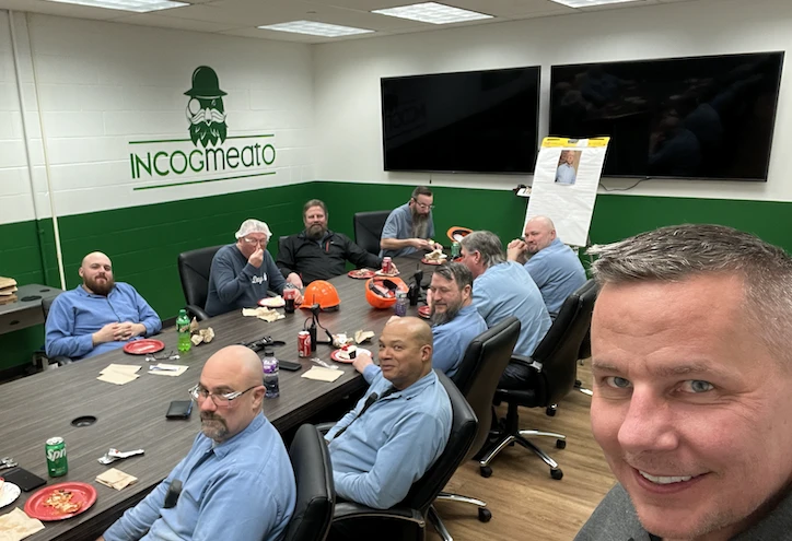 Kellanova Employee Cecil Richards with coworkers inside Morningstar Farms breakroom